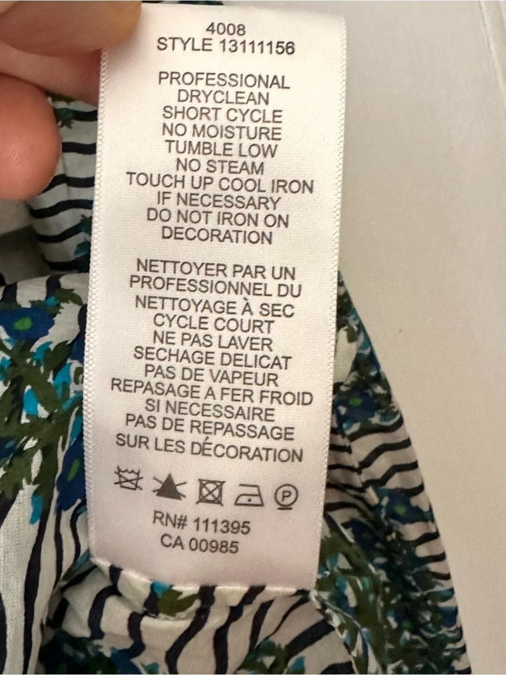 Tory Burch Blue & Green Floral Tie-Front Long Sleeve Tunic